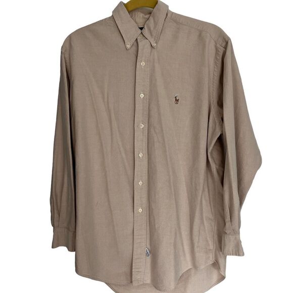 Ralph Lauren Yarmouth Collection VTG Button Down Shirt Tan /Brown… - Picture 1 of 9